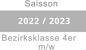 2022 / 2023 Saisson Bezirksklasse 4er               m/w